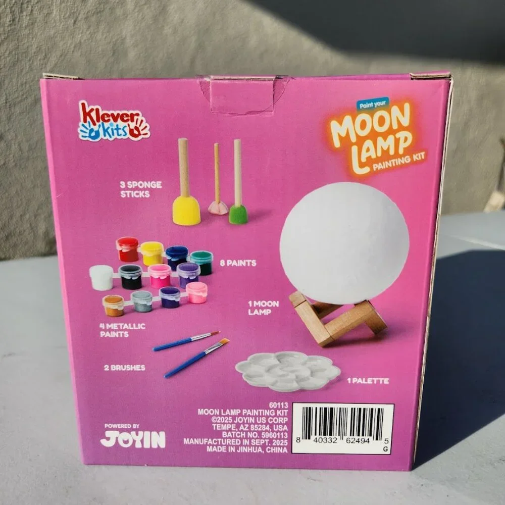 Moon Lamp Night Light Kit Paint it Yourself Craft Kits Activity Project Decor ST